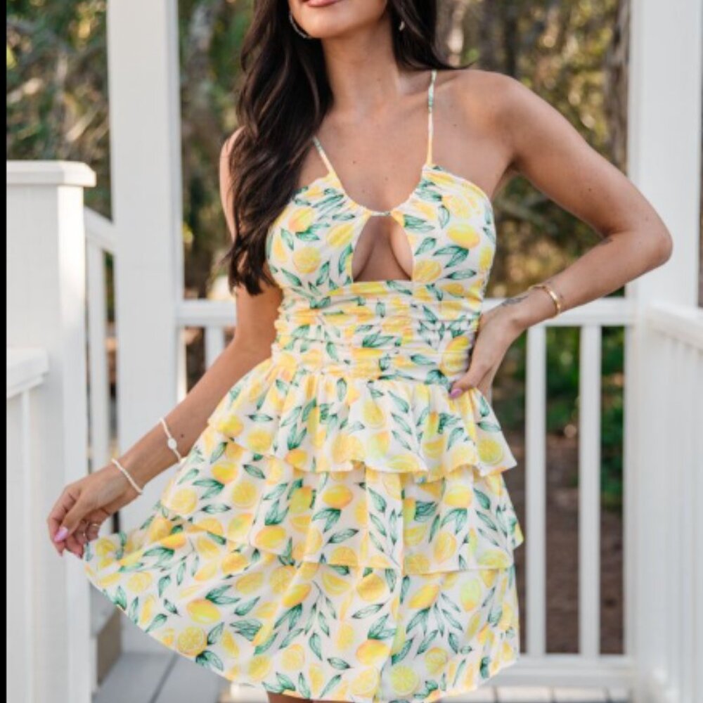 NEVER WORN Pink Lily Lemon Dress